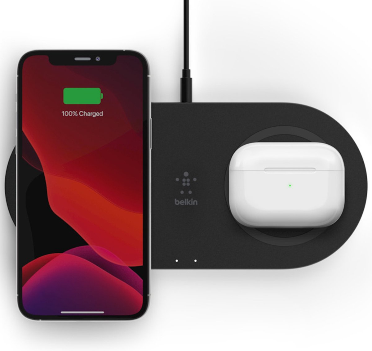 Belkin BOOST↑CHARGE™ - Wireless charger 15W-laadstation - Draadloze oplader twee laadoppervlakken -