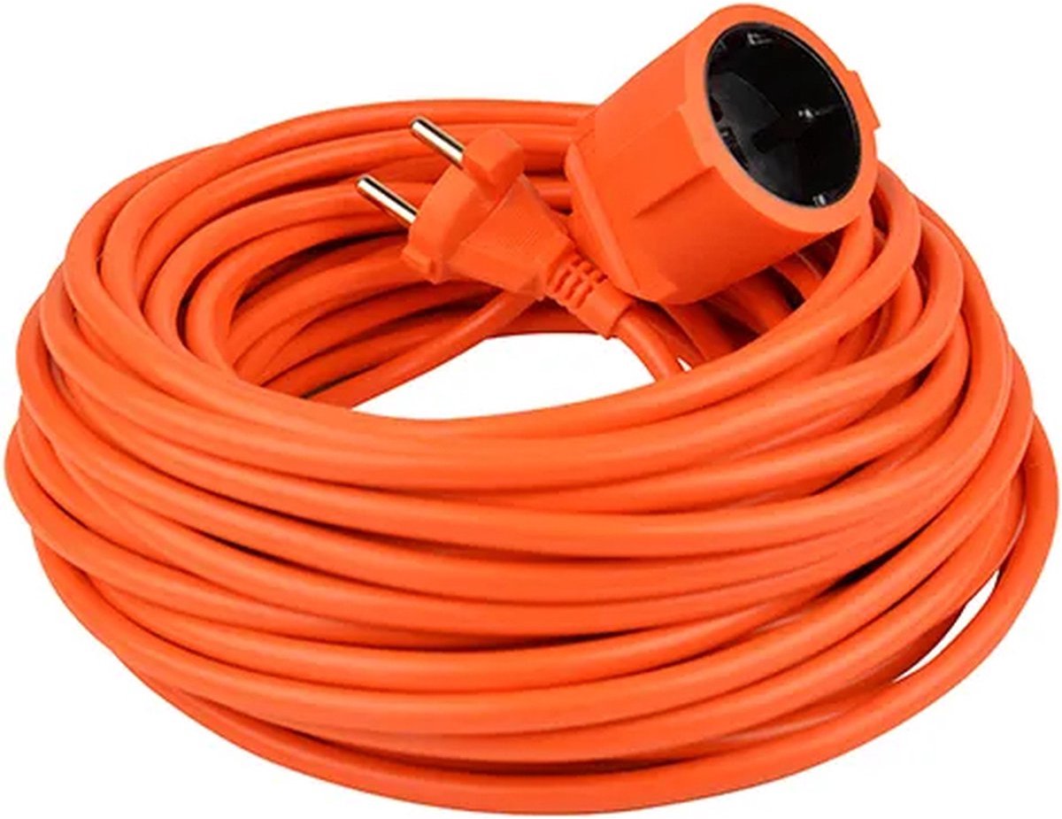 extende, electrical, verlengsnoer, orange, cable with plug