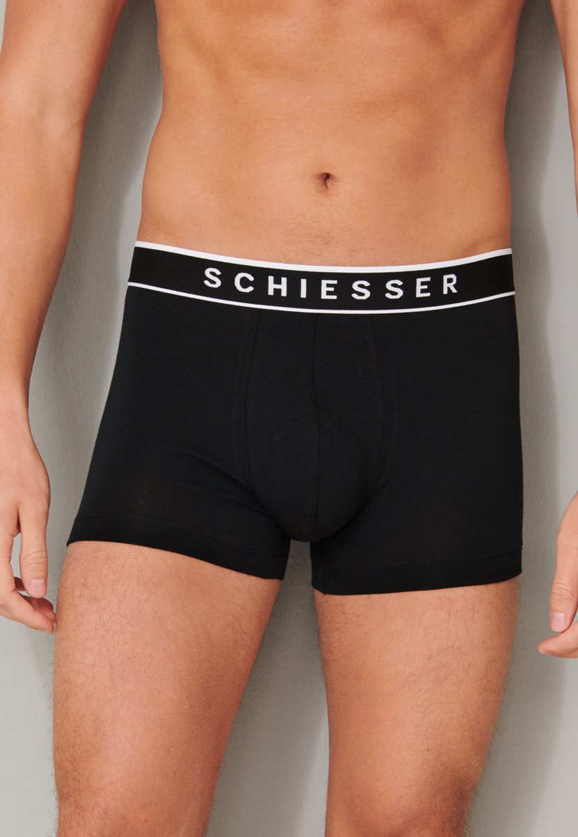 Schiesser - Maat XXL - 95/5 Organic Heren Shorts - Zwart - 3 pack