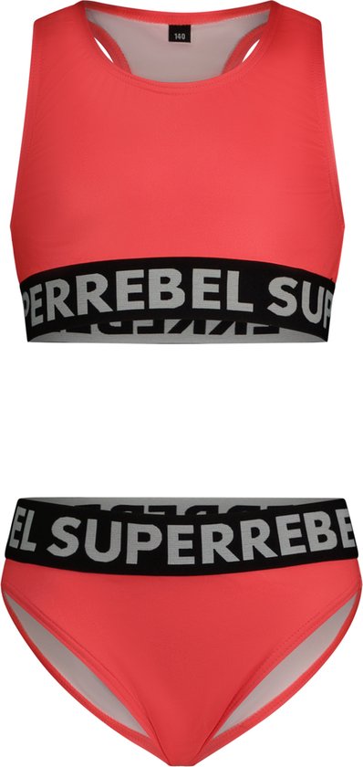 sport-beachwear, bikini-top, neon-pink, elastic-band, logo-band