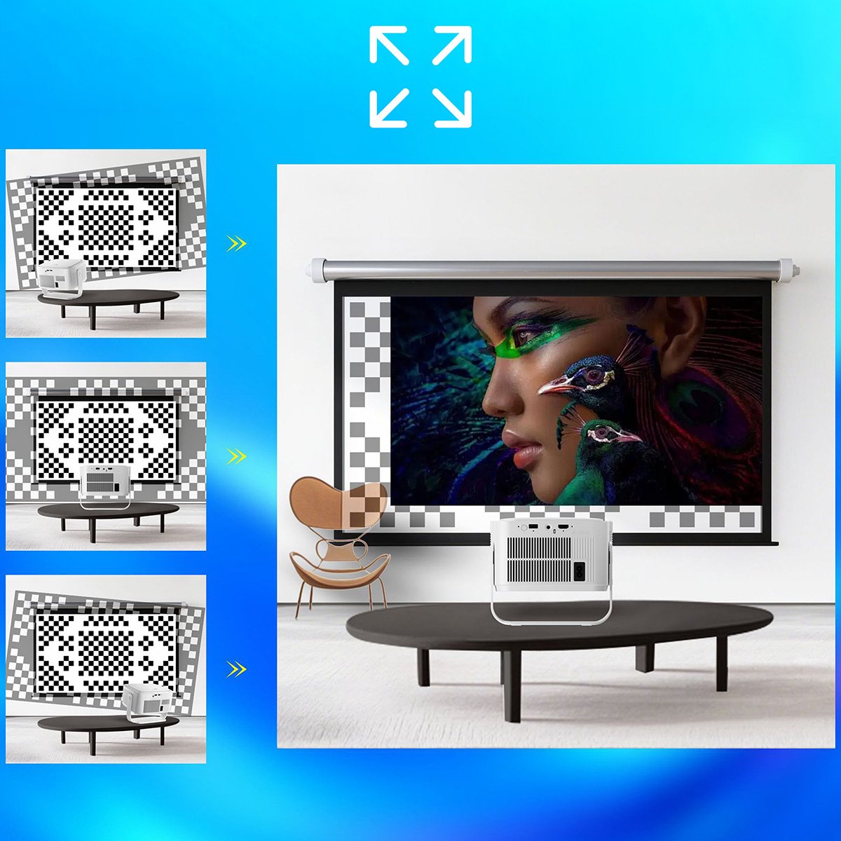 Zenwire Primeview IMC460 Beamer - Projector Full HD 1080p met 4K 8K Support - Android 14 - 950 ANSI Lumen - WiFi 6 - Bluetooth 5.4 - Autofocus - 2GB RAM / 16GB ROM