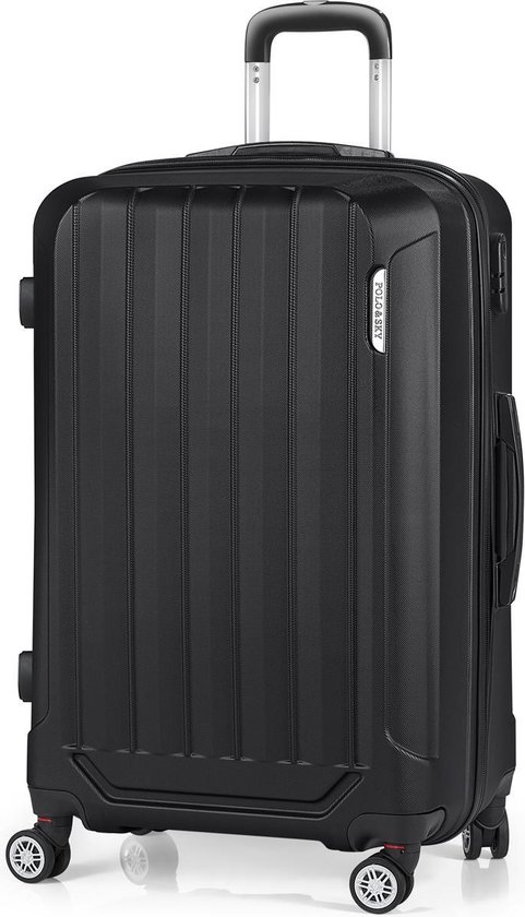 Polo&Sky Trolley Reiskoffer Middelgroot 67cm Zwart