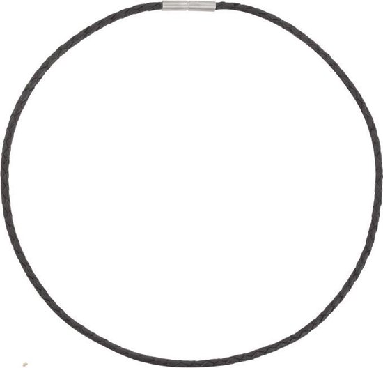 Boccia Titanium 0835-01 Collier - Rubber en Titanium - Zwart - 45 cm