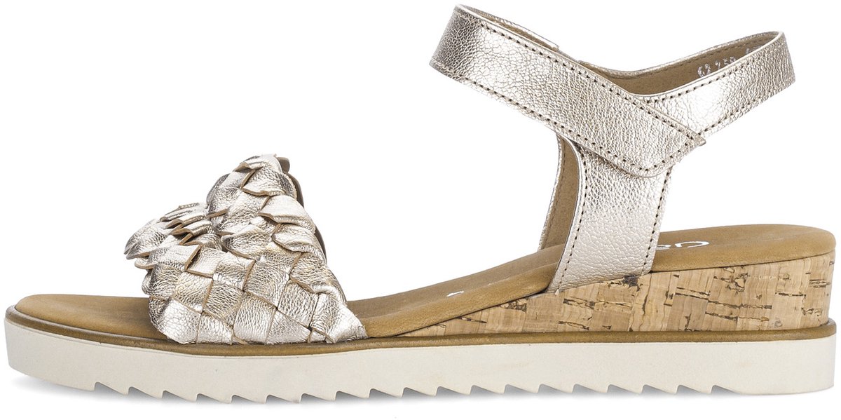 sandalen, sandaal, wedge, corkzool, lederlook