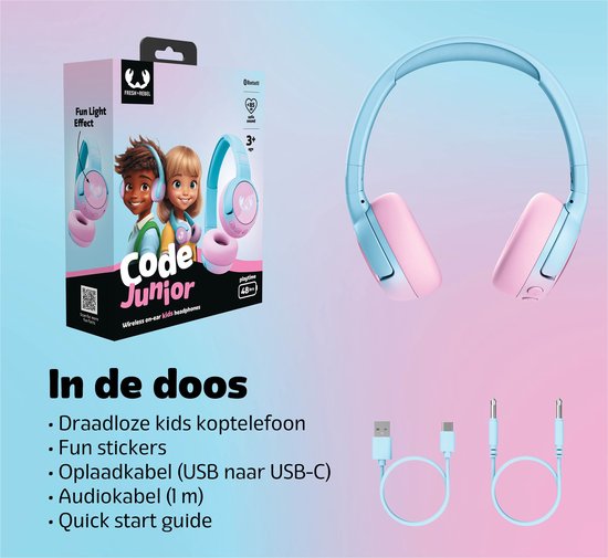 Fresh 'n Rebel Code Junior - Draadloze koptelefoon voor kids - Cool Candy