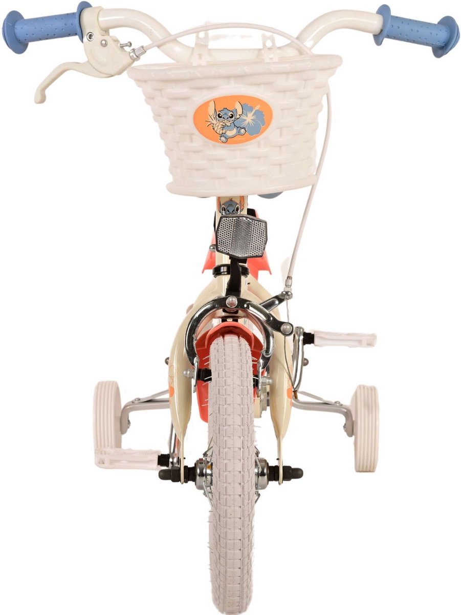 Disney Stitch Kinderfiets - Meisjes - 12inch - Crème Koraal Blauw