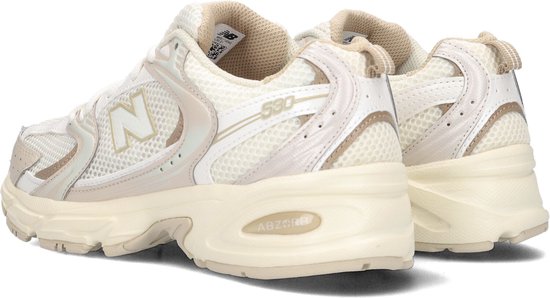 sneaker, mesh, crème, runner, midsole wit