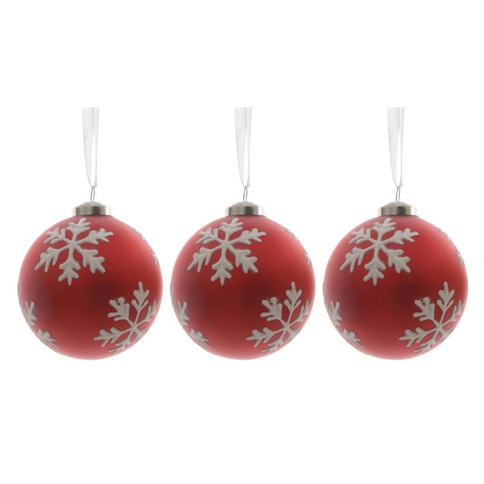 dd0e-9436-4d7d-ab0e-5c30cfc06fca Christmas Decorations - Glazen kerstballen (Ø8 cm) (set van 3)