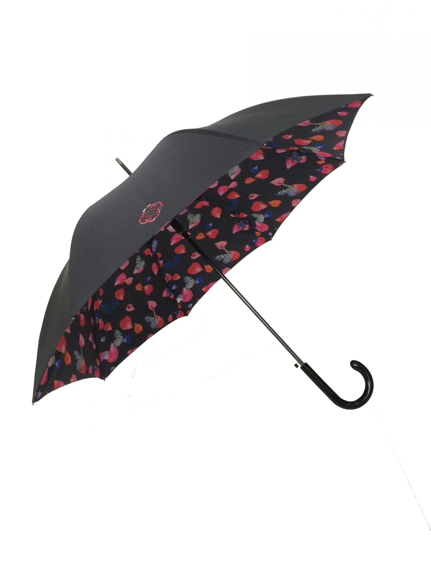 Paraplu Rozenblaadjes Zwart - Hip in de regen
