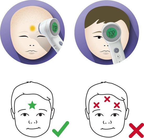 Braun BNT400 digitale lichaams thermometer Contactloos Voorhoofd