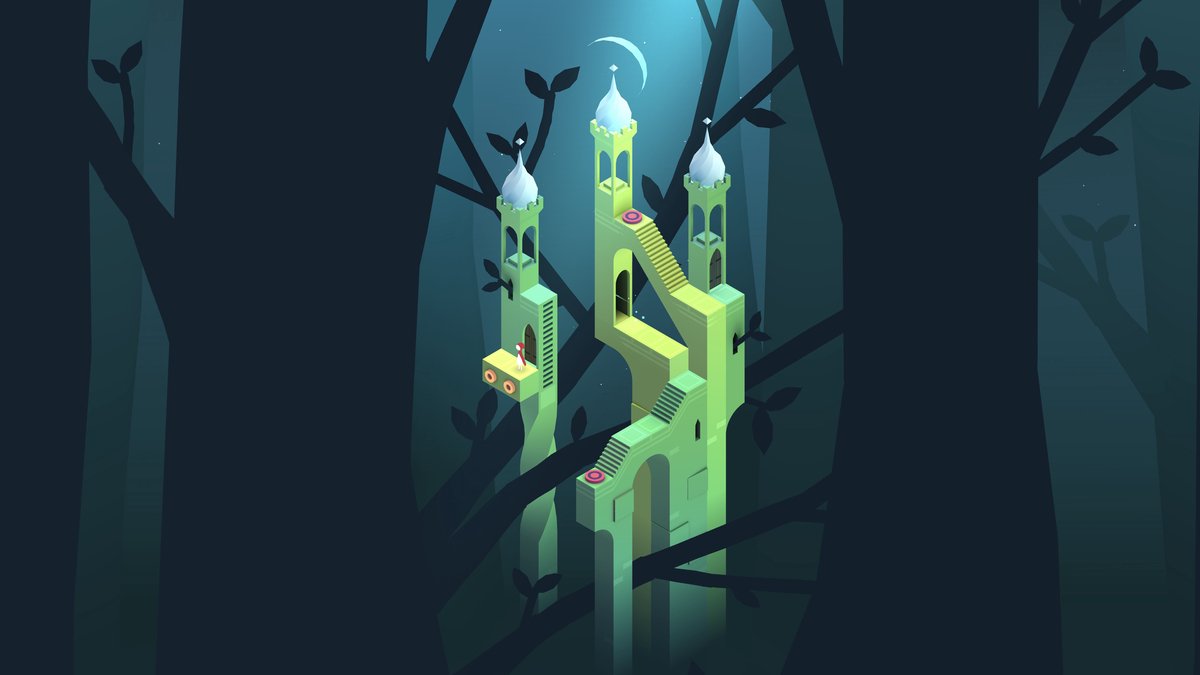 muurklimmers/toren, grot/toren, groene_kleuren, isometrische_illustratie, traps/brug, neon_licht