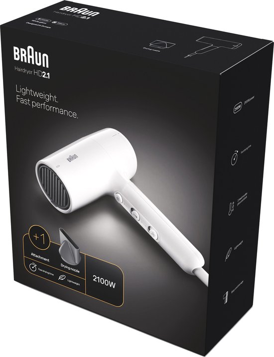 Braun HD2.1 Föhn BRHD210E - 2100W - Lichtgewicht haardroger