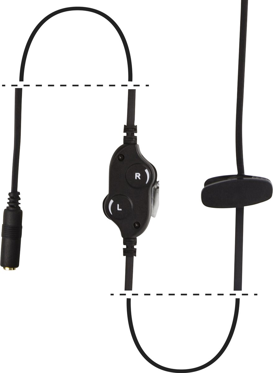 Fysic FH-15 Koptelefoon - Met volumeregeling en verlengkabel 3 meter - Zwart