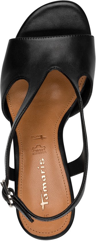 sandals, zwart, open-toe, leer, riem