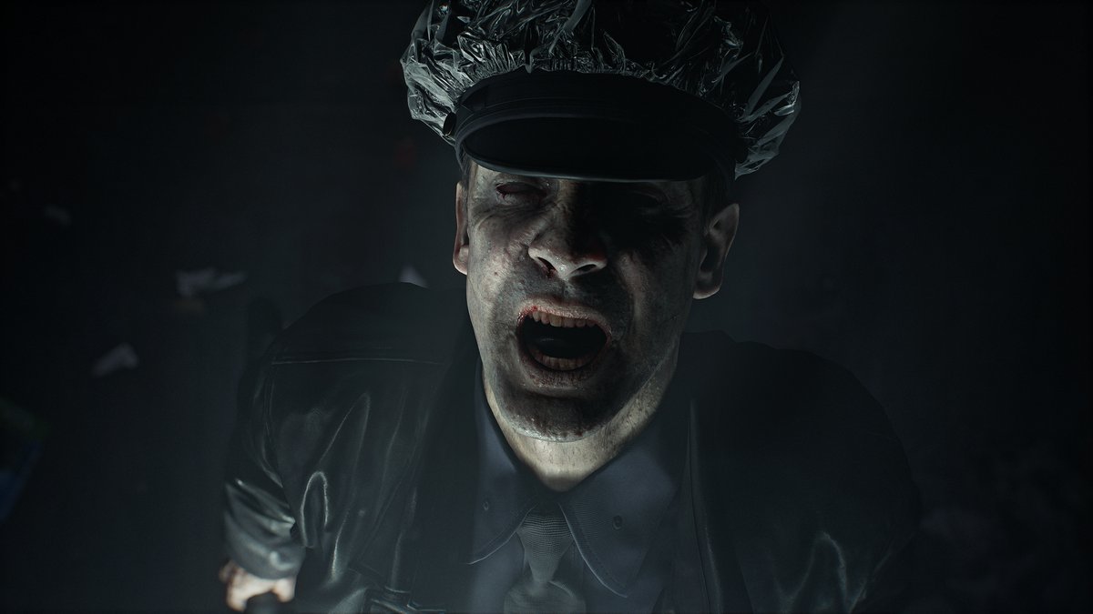 mannequin, gas mask?, cook hat?, white face, dark aesthetic