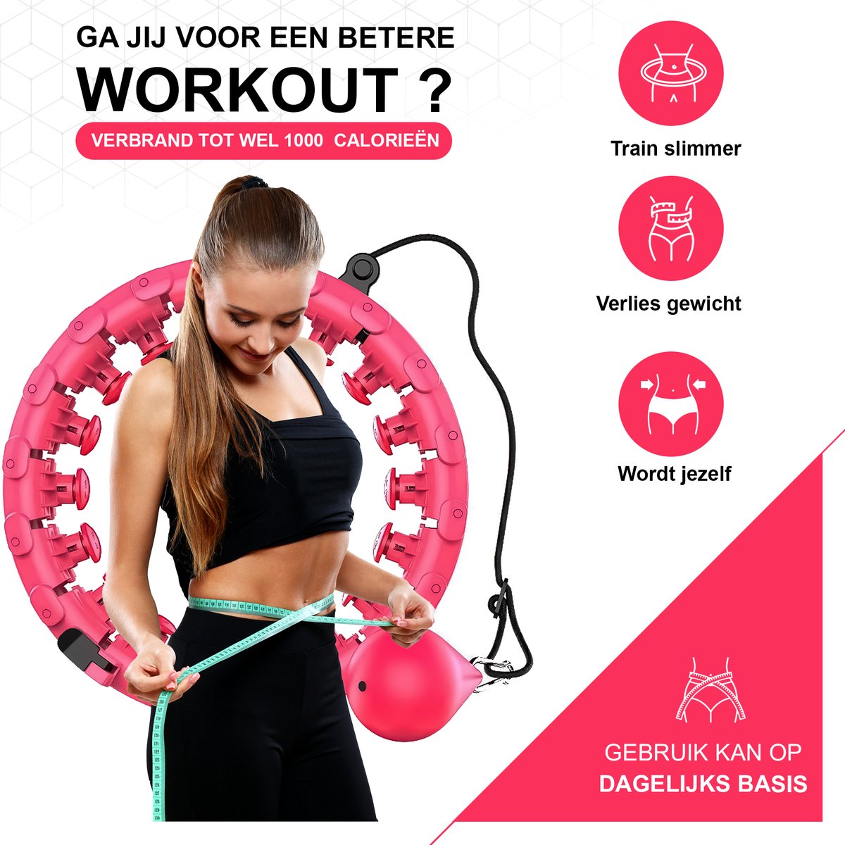 HoelaHoep Met Gewicht - Hoela Fitness Kinderen En Volwassenen - Weight hoop 1.5 KG - Hula hoop