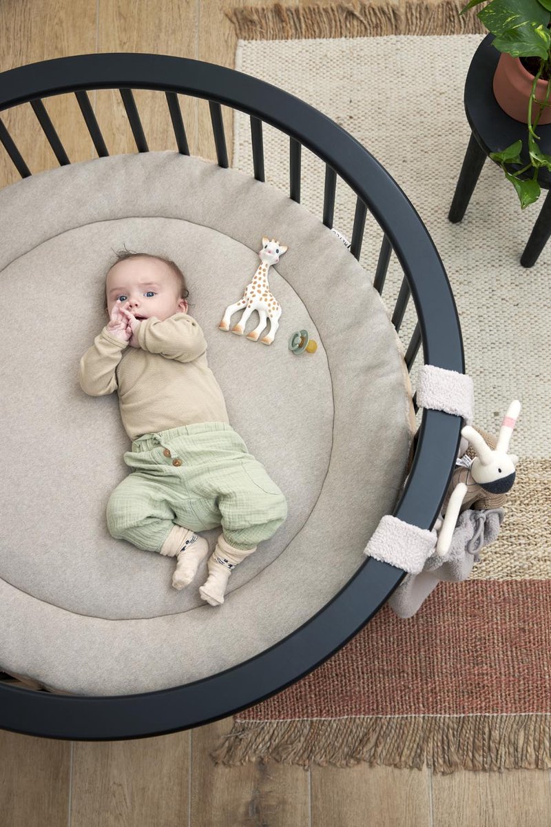 Meyco Baby Knit Basic boxkleed rond - sand melange - ⌀95cm