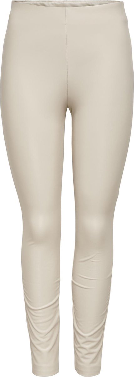 leggings, beige, stretch, elastische taille, lange broek