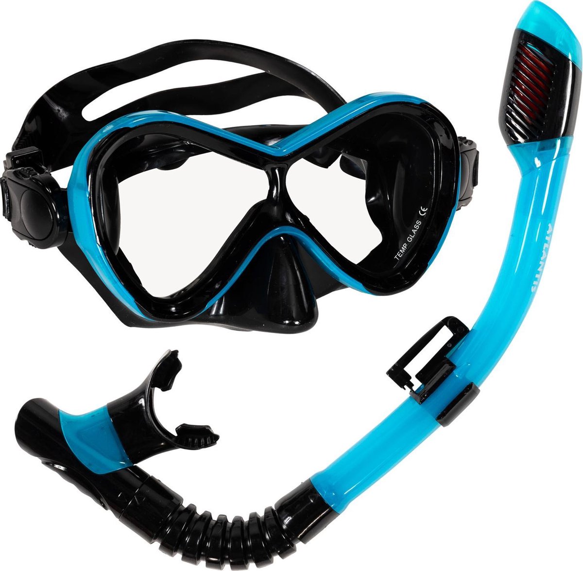 duikbril, snorkel, duikset, blauwe, glazen