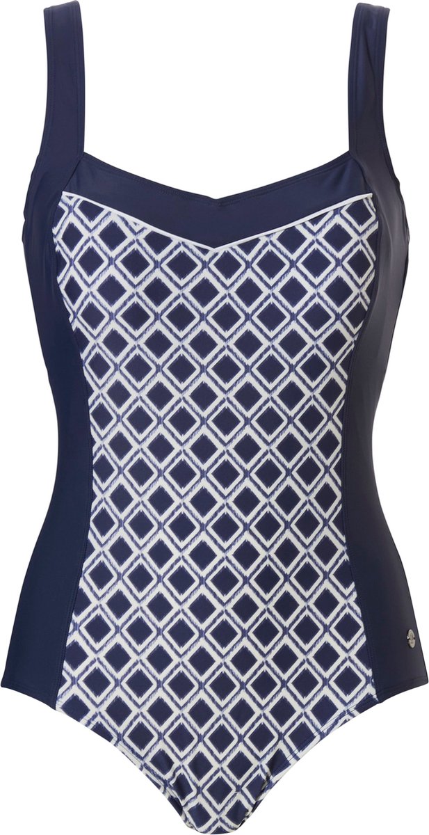 Pastunette Beach Maat 40 - Blue Pattern - Corrigerend Badpak - Blauw
