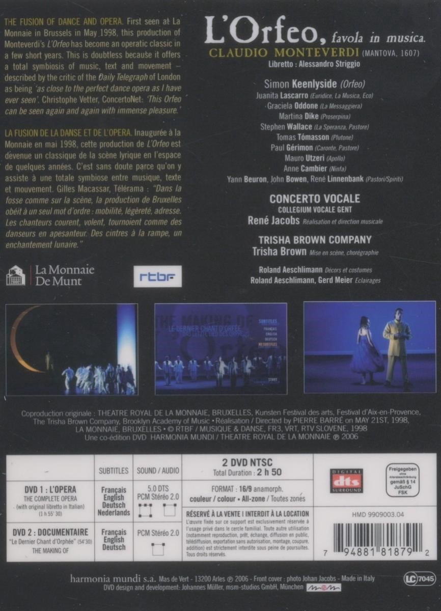 Concerto Vocale - L'orfeo (2 DVD)