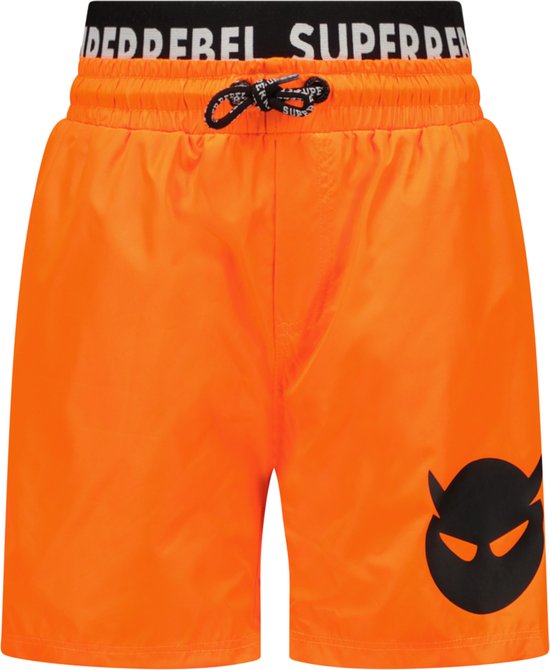 zwembroek, oranje, drawstring, black logo, marine