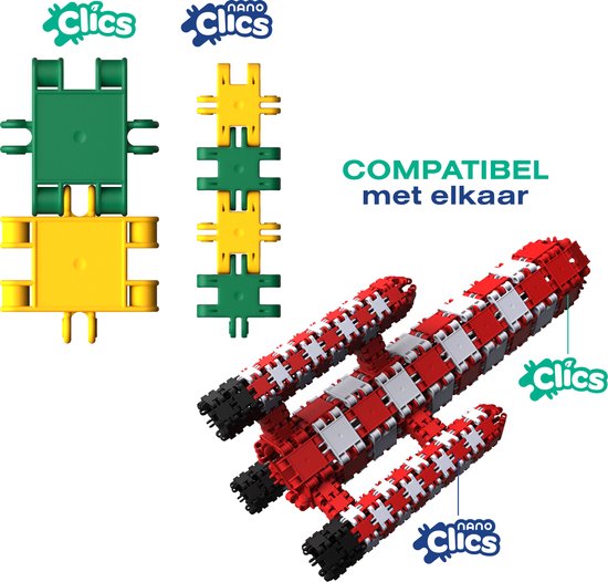 Nano Clics Creative Builders 500 Piece Set 5 in 1 Bouwblokken SPEELGOED Gemaakt Van 100% RECYCLED Pl