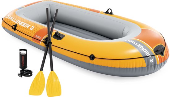 Intex Challenger 2 opblaasboot - 236 x 114 x 41 cm - Inclusief peddels en pomp