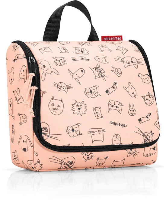 lunchbox, kertenkleur roze, kattenprint, koeltas, reisselband