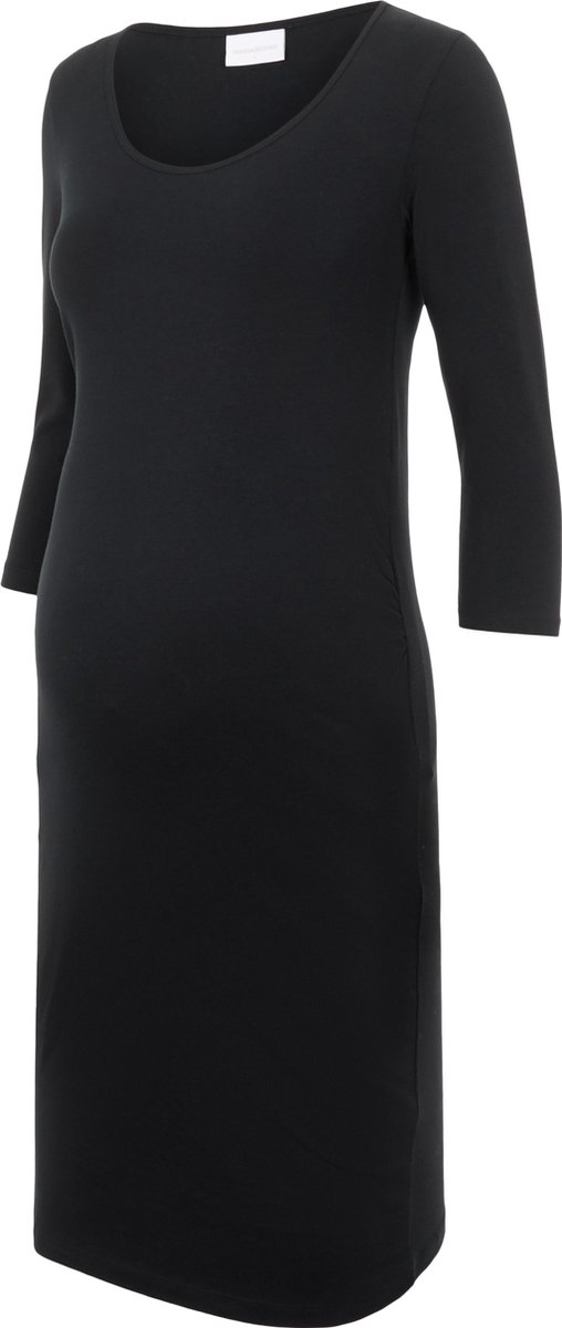 jurk, kleding, langemouwen, zwart, eenvoudig