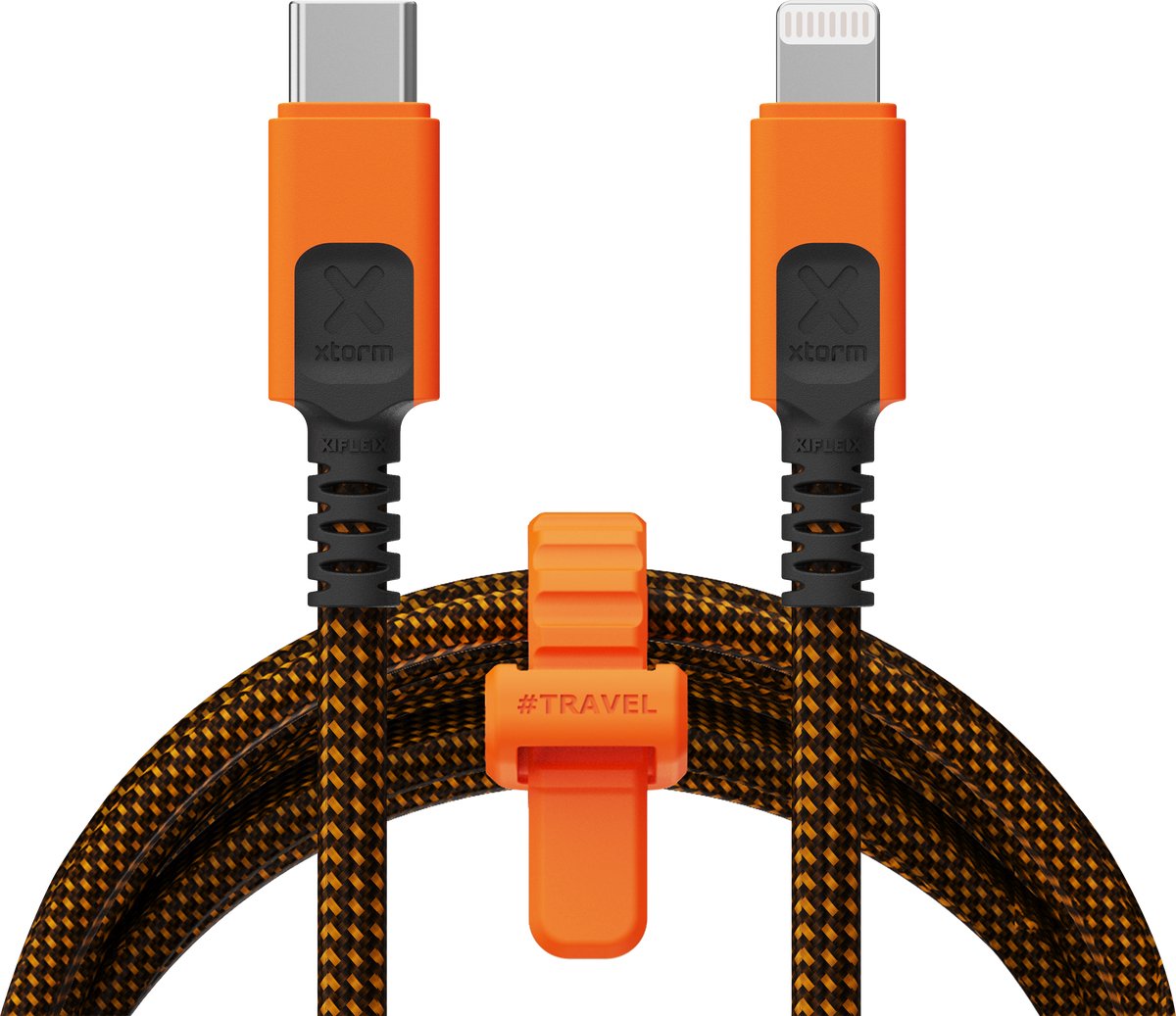 schakelbare kabel, USB-C, MFi-kabel, orange kabel, braid kabel