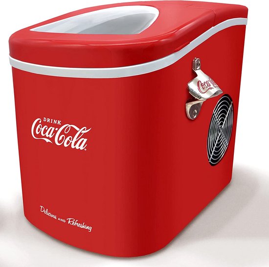 Coca-Cola ijsblokjes machine - ijsblokjes in 8-13 minuten - 11 /12 kg per dag - met flesopener - rood