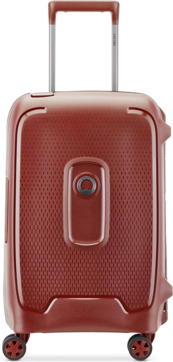 valise, koffer, hek, rood, wielen