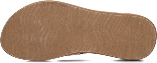 Reef - Maat 37,5 - Spring Woven Smoothie Stripe Dames Slippers - Cognac/Roze