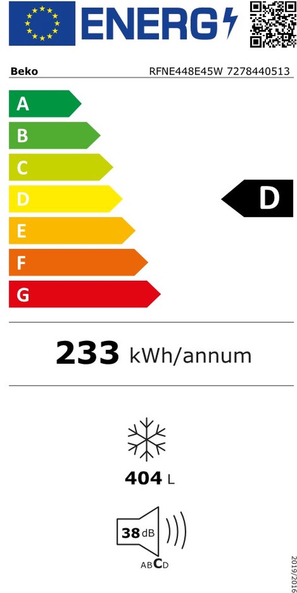 energie-etiket, kWh/jaar, koelingseis, 124L?, vriezer?