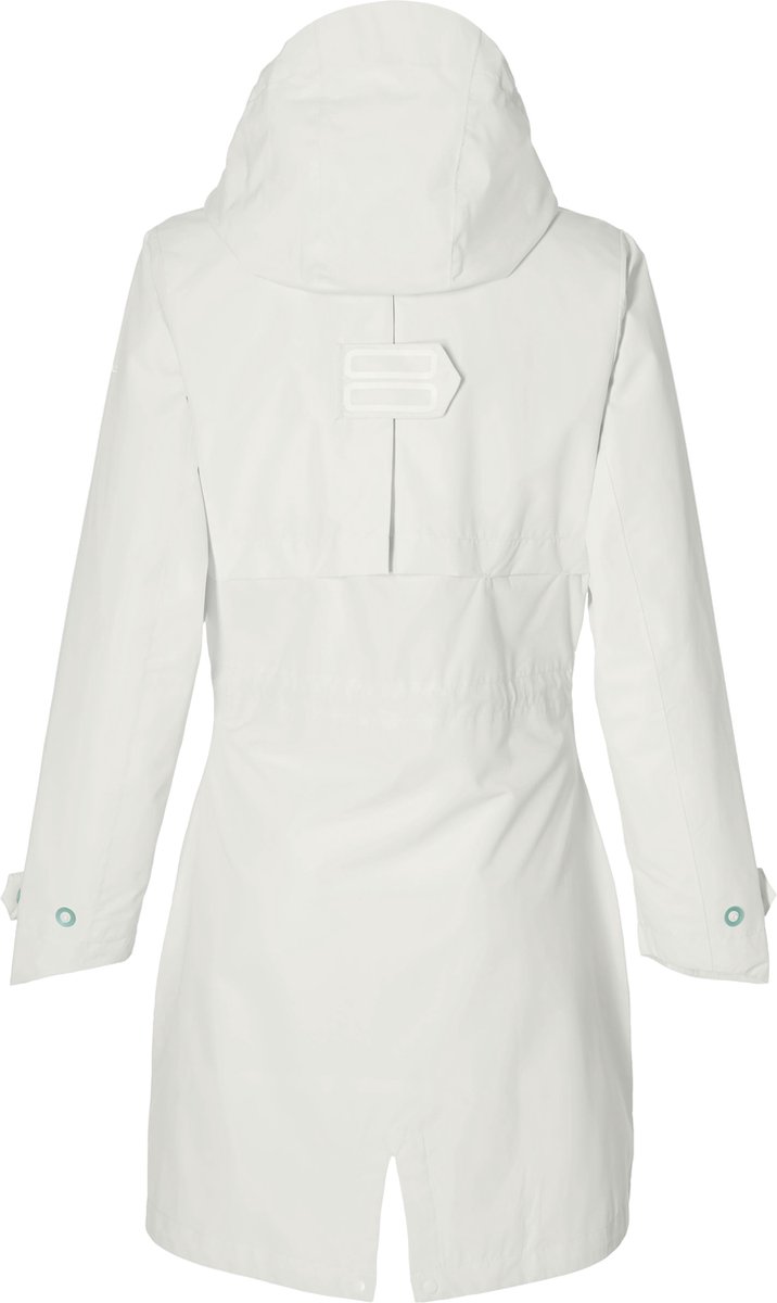 jas, witte jas, hooded coat, parka, langwerpig label