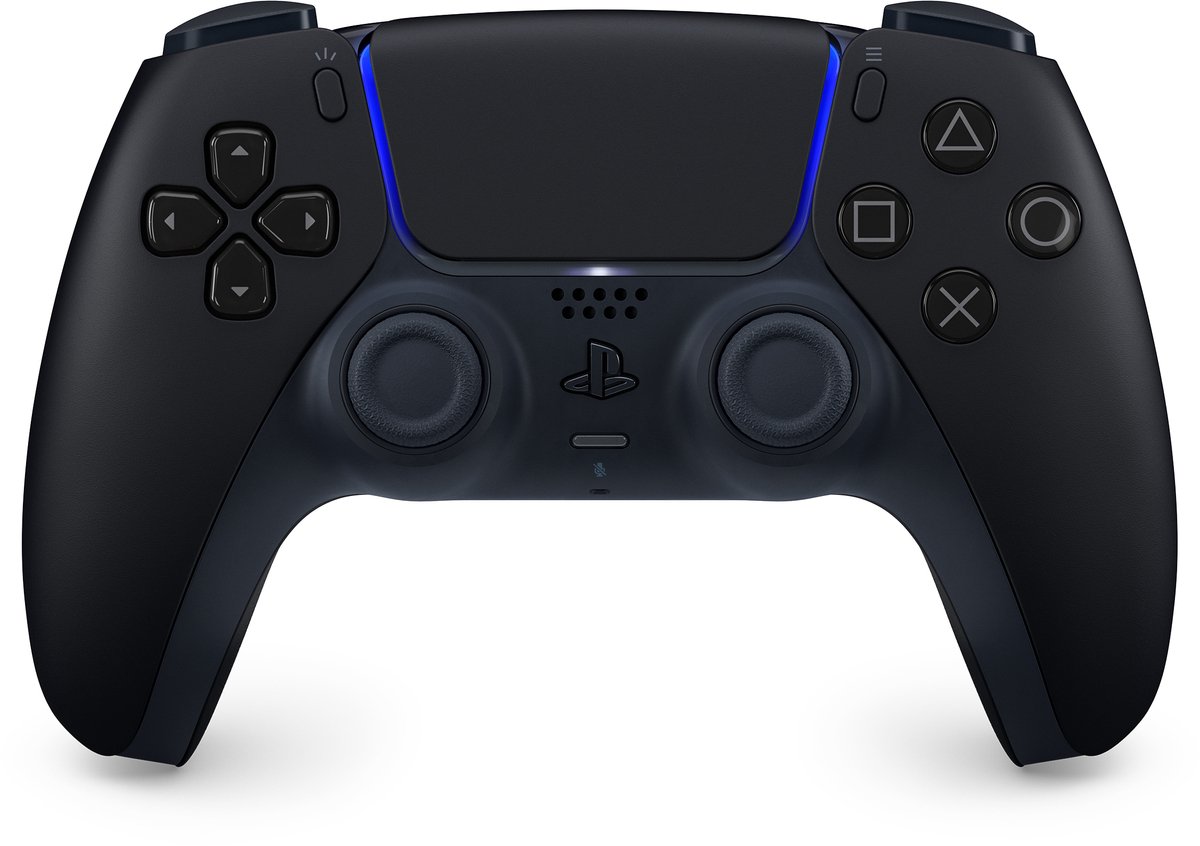 gaming controller, dual shock, PS5 controller, wireless controller, dark blue