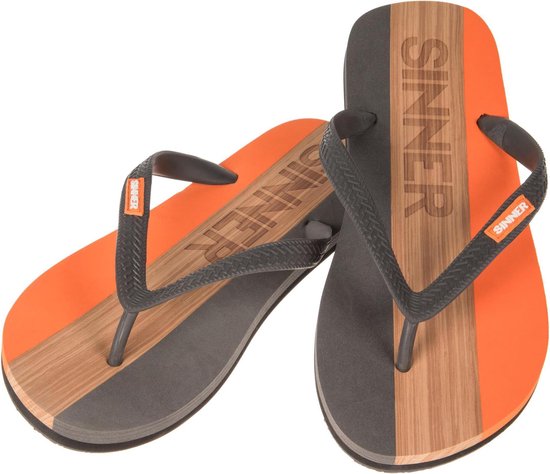 SINNER Capitola - Maat 45 - Dames Slippers - Oranje/Licht bruin