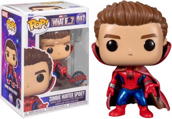Funko pop #947 Zombie Hunter Spidey (Unmasked Metallic) - Funko Pop! Marvel - What If...? Figuur - 9