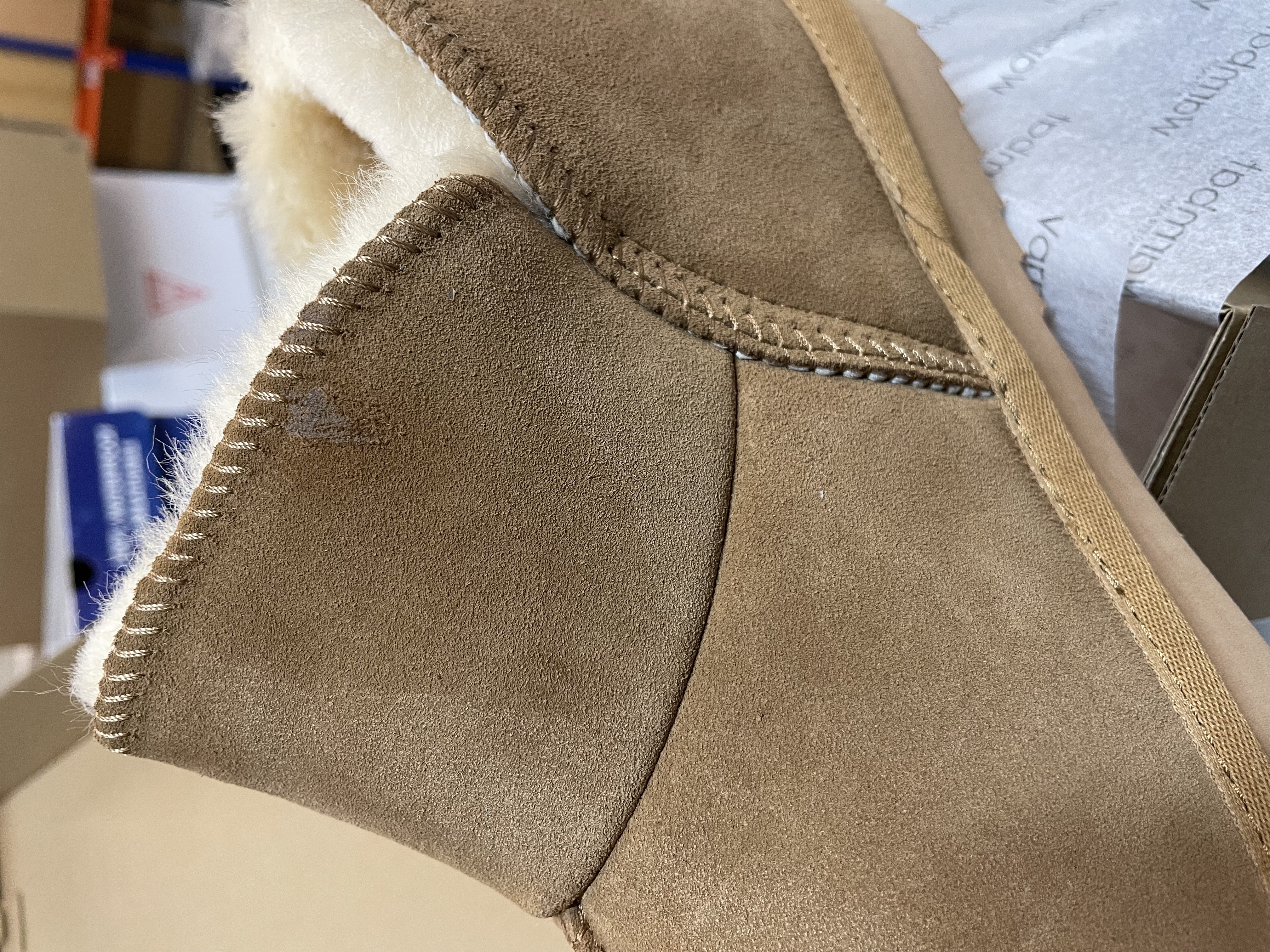 Warmbat  - Maat 39 Willow Women Suede Dames Sloffen - Cognac