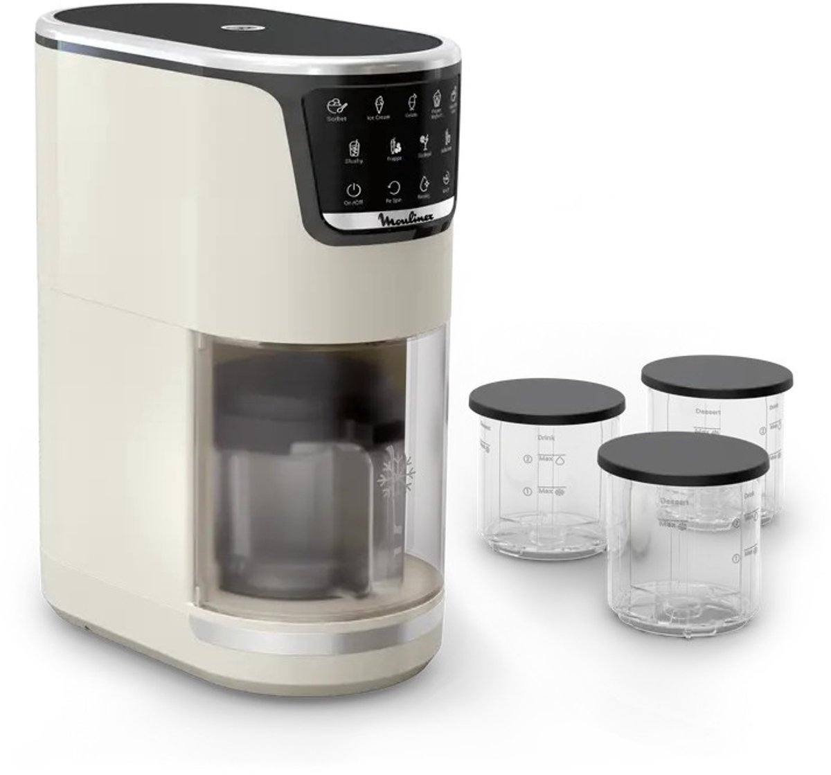 Moulinex Dolci MJ602AF0 – Ijsmachine - 10-in-1 – 1-Step Perfector – Automatisch spoelprogramma - Inclusief 3 Tritan kommen