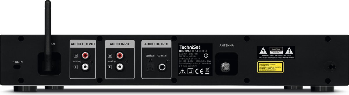 TechniSat DIGITRADIO 143CD (V3) - DAB+ en internetradio ontvanger - CD - Bluetooth - Wi-Fi - zwart