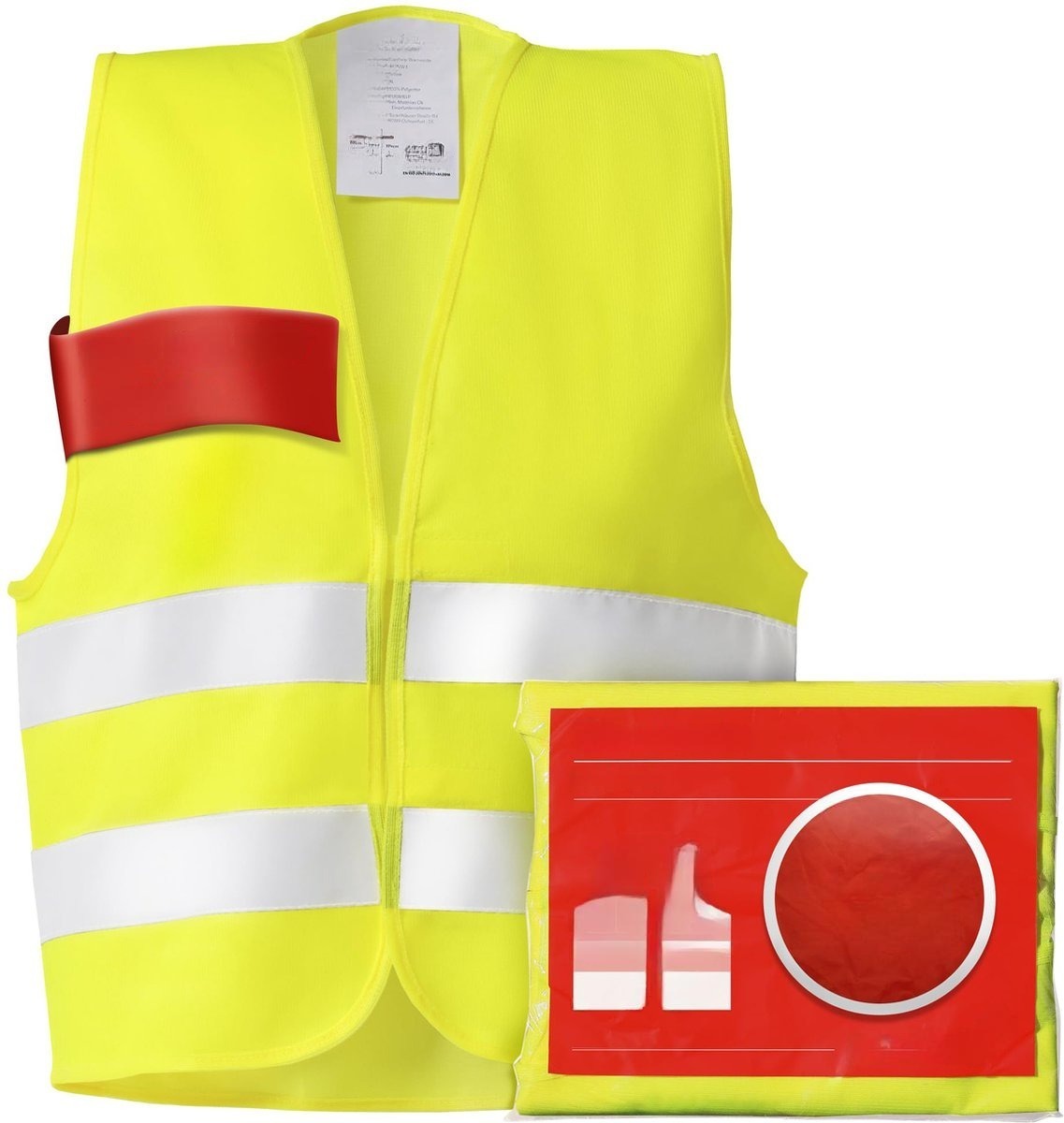veiligheidsvest, reflecterend, neon-geel, kleding-accessoire, pakket-incl