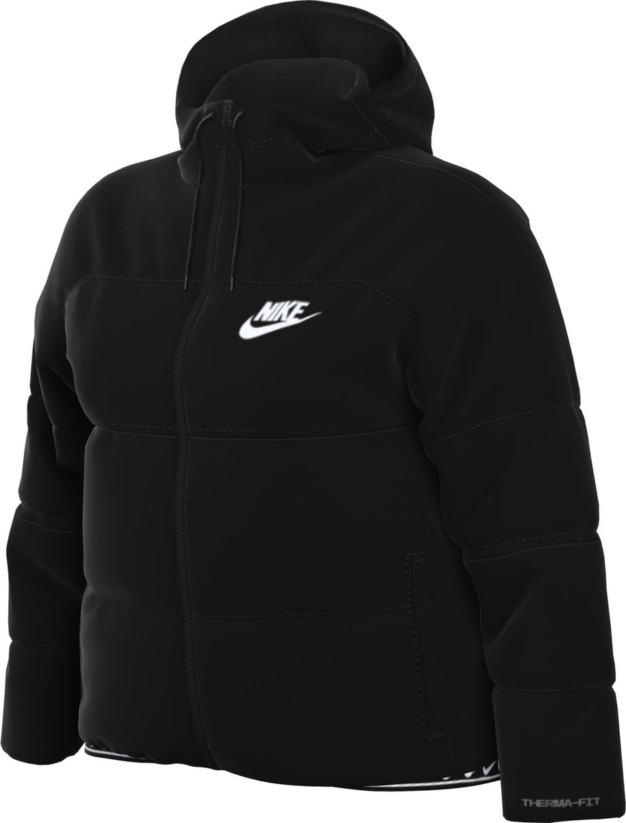 jacket, hoodie, puffer, Nike logo, black