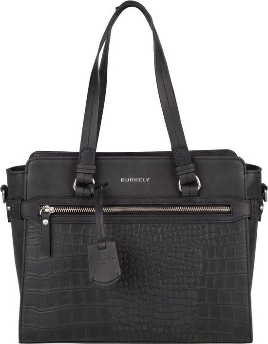 BURKELY Croco Cody Handbag S Handtas - Zwart