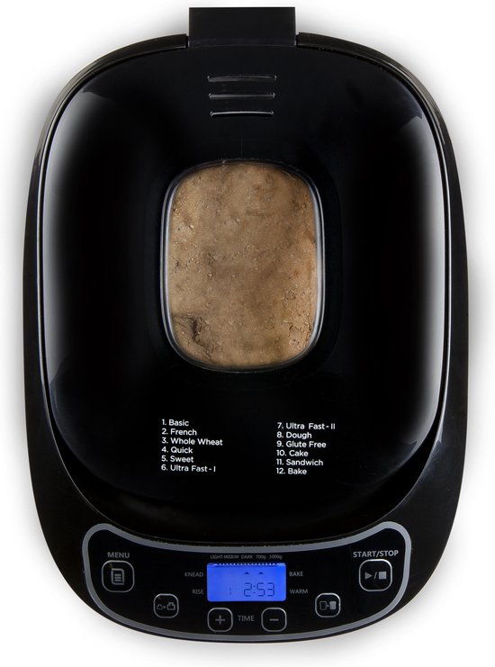 DOMO B3973 Broodbakmachine – 12 Programma’s – 700-1000g – Glutenvrij Programma – Zwart