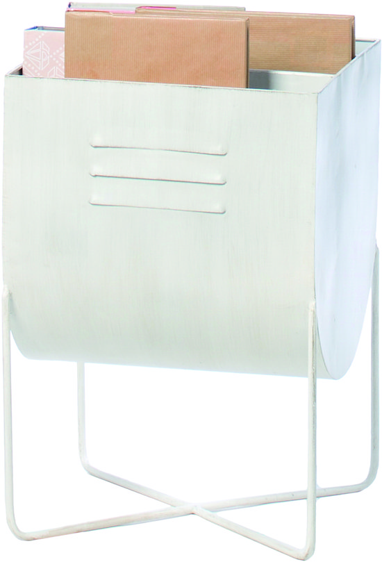 Magazine houder Vintage white 45cm