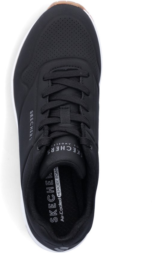 sneaker, zwart, mesh, veterschoen, memory foam