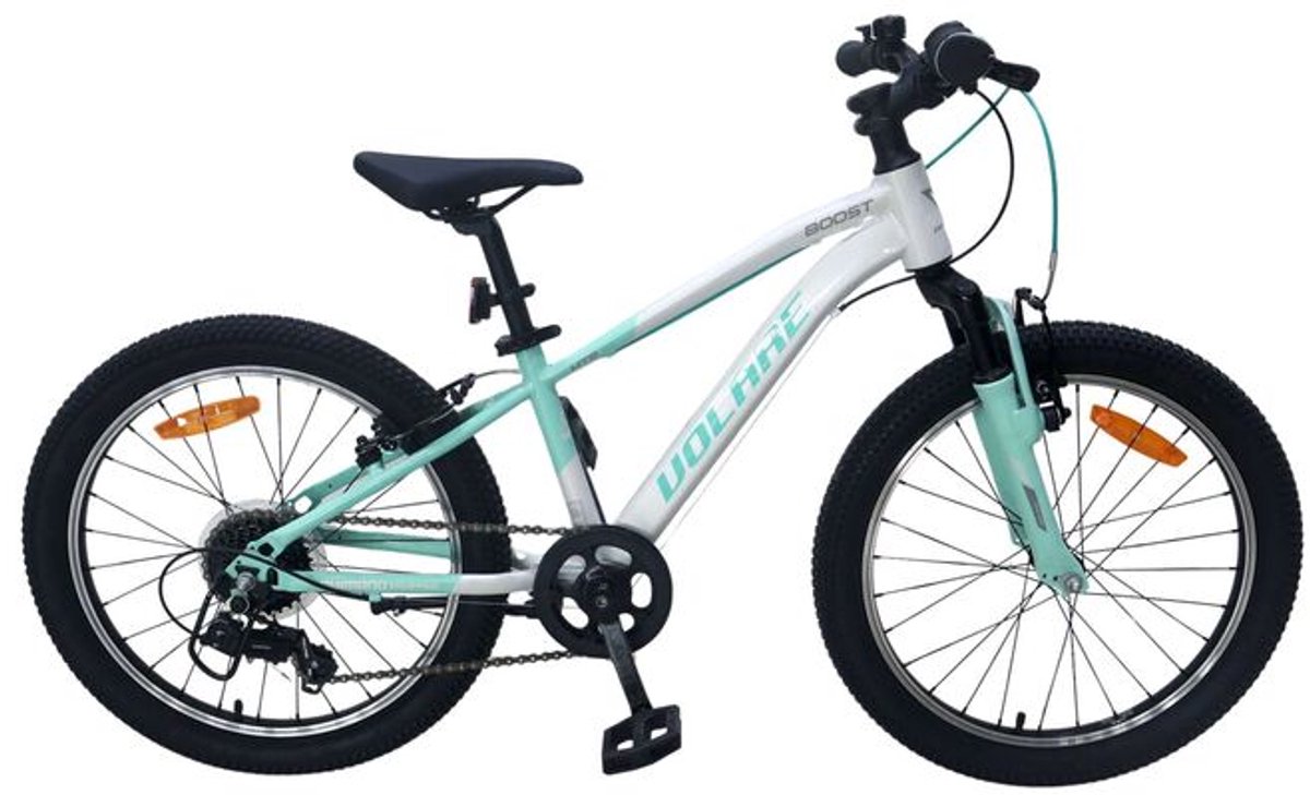 Volare Boost Kinderfiets - 20 inch - Wit/Mintgroen - 7 Speed