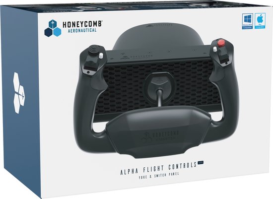 Honeycomb Alpha Flight Controls Lite Yoke & Switch Panel - Vluchtbesturing - PC/Mac - Zwart